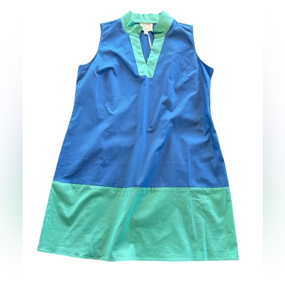 Sail to Sable Blue Mint Colorblock Sleeveless Shift Dress NWT XL Preppy Summer - Picture 2 of 10